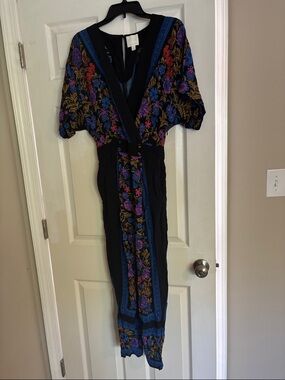 Ettitwa by Anthropologie Women’s Scarf floral printed jumpsuit size 0